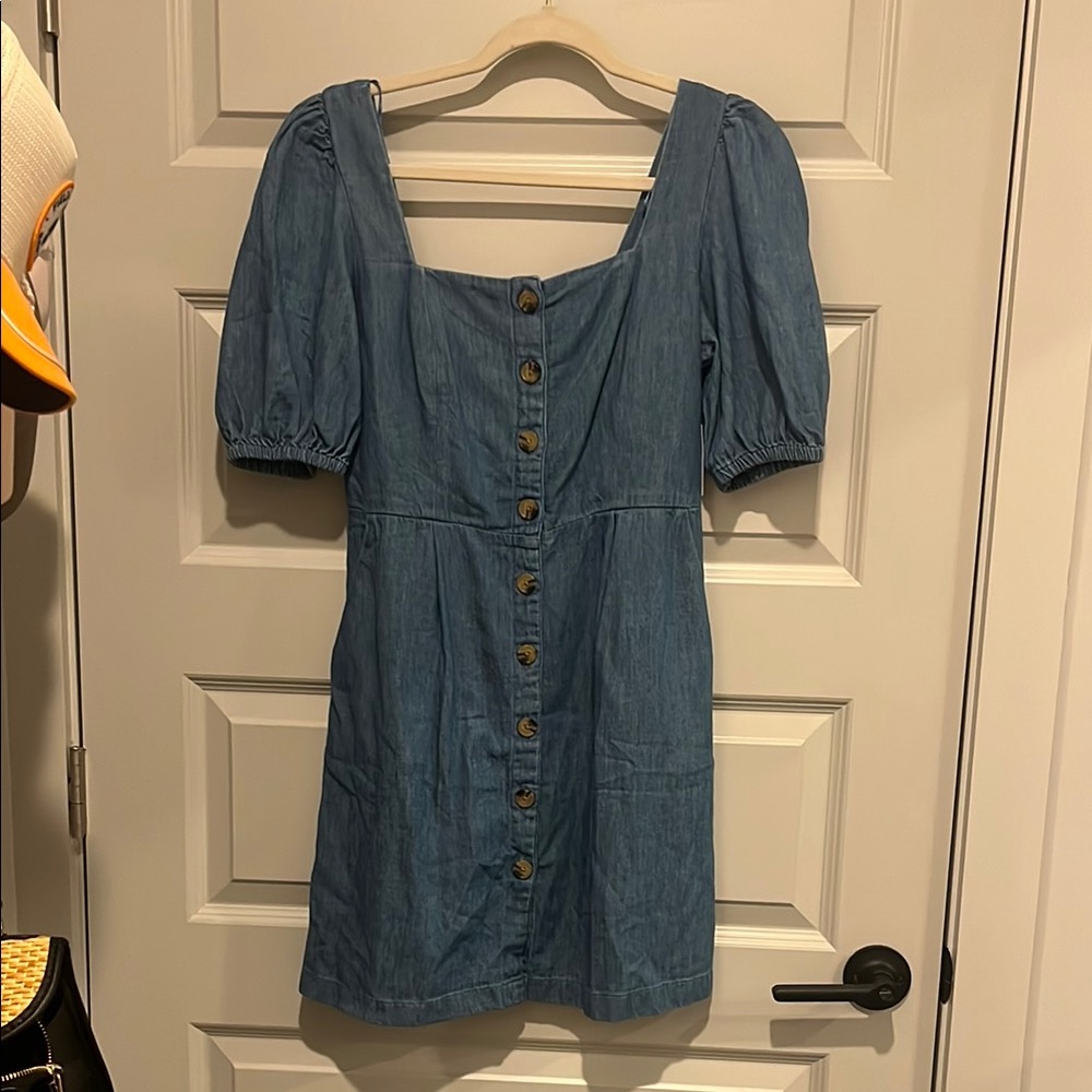 Puff sleeve Denim Dress NWT